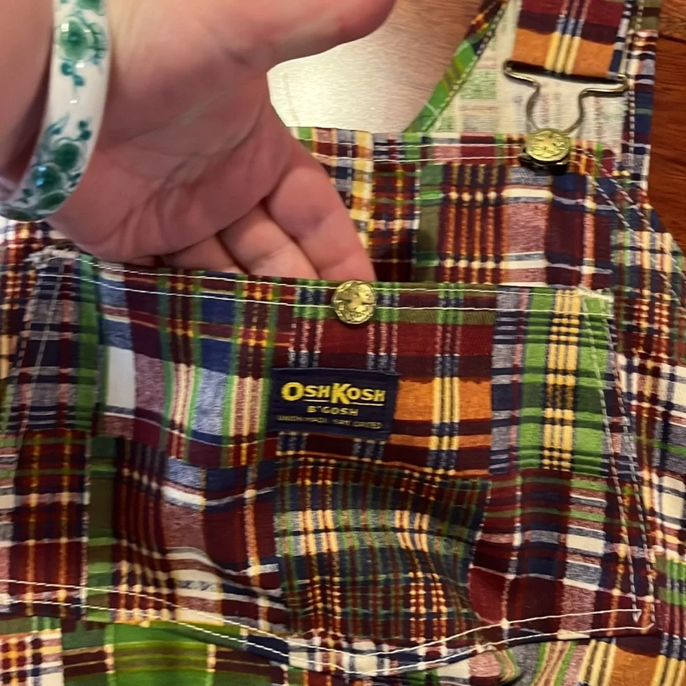 Oshkosh Bgosh Vtg 60’s Vestbak union Maid!!denim plaid overalls dead stock NWOT! - Picture 5 of 16